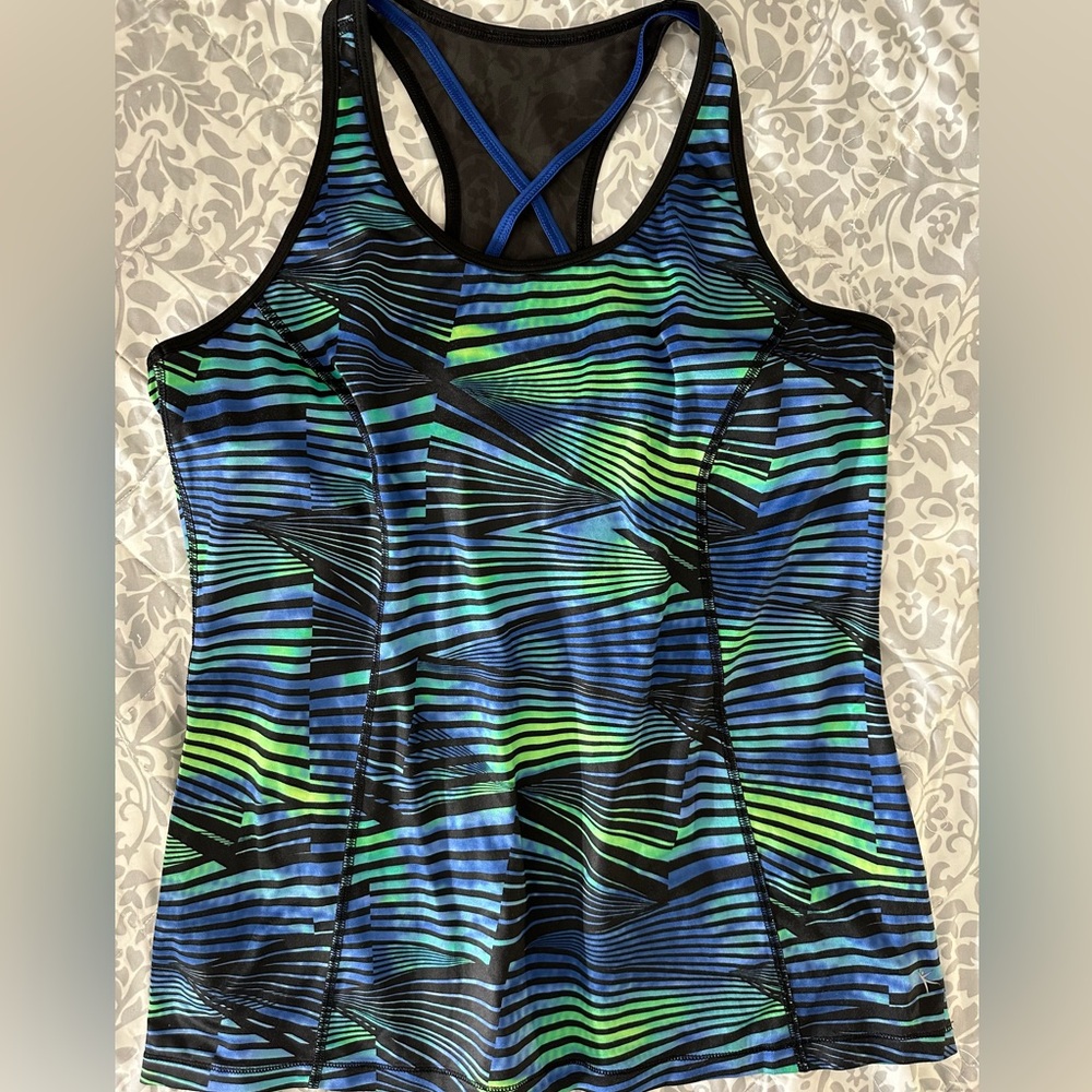 Danskin Now workout tank. L black blue - Picture 3 of 4